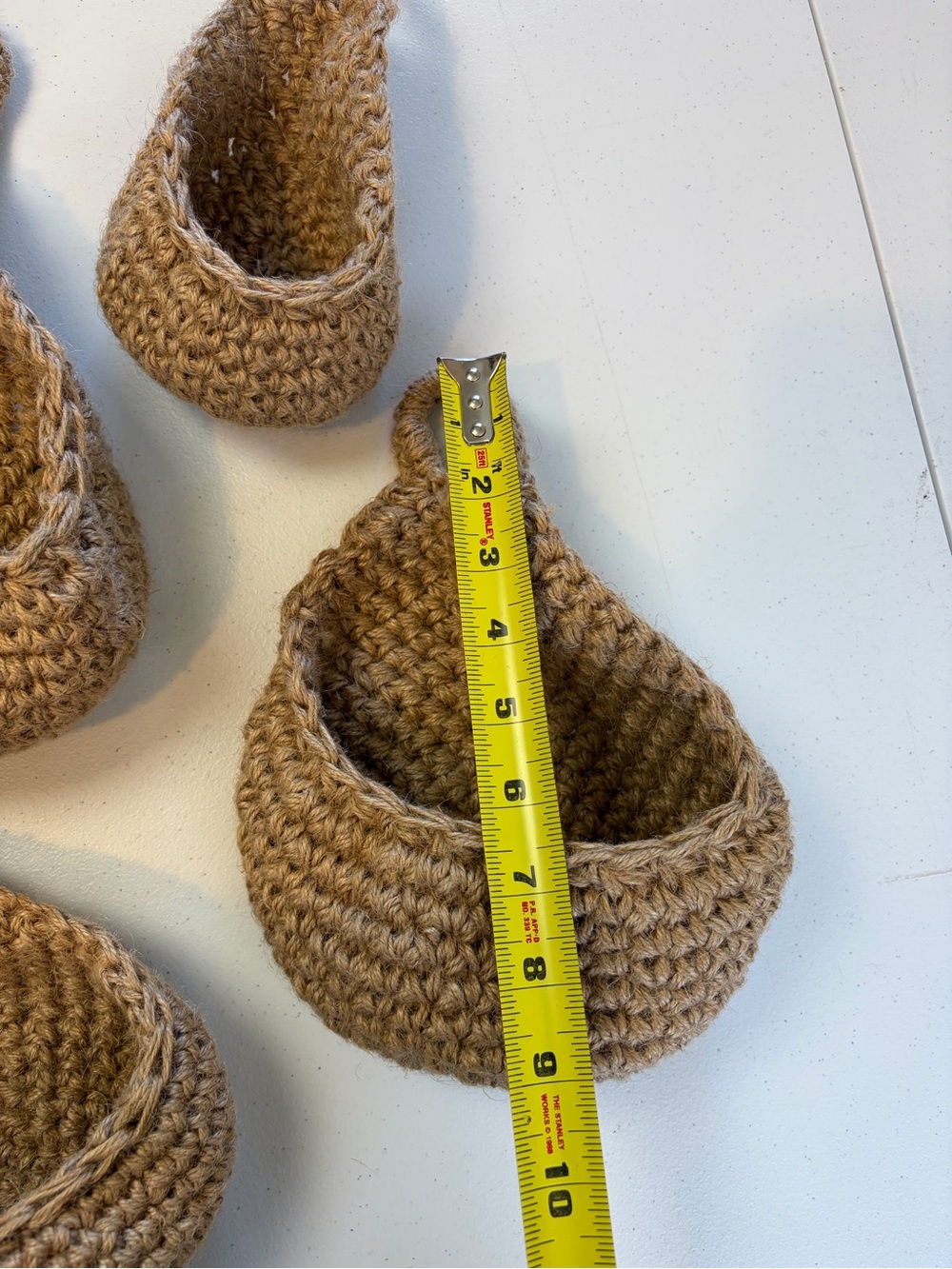 Vintage Woven Hemp Hanging Wall Baskets Set Boho Rustic Kitchen Storage Decor - Picture 4 of 7